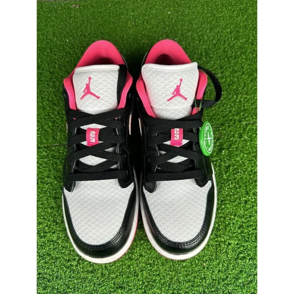 NIKE AIR JORDAN 1 LOW (GS) BLACK-HYPER PINK‎ SZ 4.5 [554723-061]
